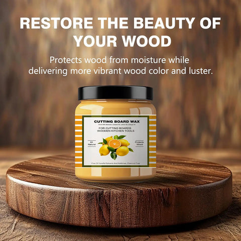 Straight Up Beeswax Cutting Board Finish Wax Blended With Carnauba And Fresh Lemon Orange Oils To Nourish Wood Butcher Blocks And Keep Your Kitchen Gear Looking Sharp 3.5 Oz Tin on wooden surface