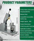 Semi Automatic Vegetable Strapping Machine Compact PE PVC Film Tying Tool Adjustable Tightness Bundler dimensions and specifications.