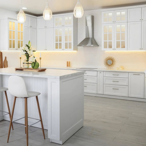 Hella Durable Modular Lever Wire Splitter Connectors For Quick Low Voltage Power Routing To Led Strips And Under Cabinet Install Smooth Operation Foolproof Grip Mechanism in a modern kitchen.