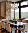 Farmhouse Style 5 Light Wood Chandelier Light Fixture For Kitchen Island Foyer Dining Room Living Room White Finish