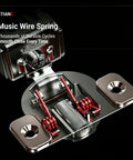 Close-up of 20 Pack 1.5 Inch Overlay Soft Close Cabinet Hinges with music wire spring, detailed view of spring mechanism.