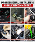 Step-by-step guide for Badass Water Pump Thermostat Housing Kit Coolant Assembly Replacement, showing engine cooling process.