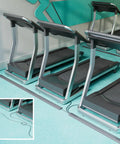 Treadmills with 30ft Floor Cord Cover Linkable Cable Protector on gym floor