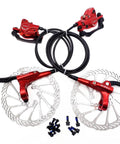 Sick Stopping Power Hydraulic Disc Brake Set For Mountain Bikes with dual 160mm rotors and red levers.