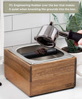Pro Grade Espresso Knock Box With Large Capacity Non Slip Base Tamp Station And Shock Absorbent Design for puck disposal