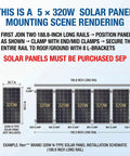 Diagram of Solar Panel Mounting Rail Kit For 5x320W Arrays With 8 Aluminum Rails Built Tough Adjustable Clamps L Brackets Grounding Lugs