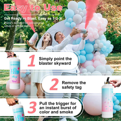 Game Changer Pink Gender Reveal Fire Extinguisher Prop Two Pack Blasts Confetti Burst Over Twenty Feet High Must Have Baby Girl Announcement Party Decorative Accessory