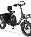 Electric Three Wheel Trike For Adults With Butterfly Handlebar For Upright Comfort Long Range 998.4Wh Battery 1200W Peak Motor 20X4 Fat Tires Foldable E Bike Up To 80 Miles Per Charge Black, front view