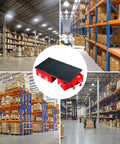 Heavy Duty Industrial Machinery Mover Featuring 180 Degree Rotating Machine Moving Skates in a warehouse setting.