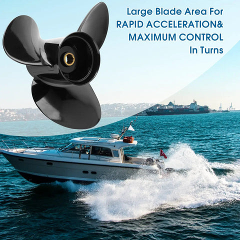 Upgrade Aluminum Boat Propeller Beefed Up Premium Marine Grade OEM Replacement 14.5 Diameter 19 Pitch For Volvo Penta SX Drive 130 300 HP displayed