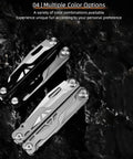 15 In 1 Multitool Pliers With Spring Loaded Head And Thick Hardened Steel Skeleton Handle in black and silver variations