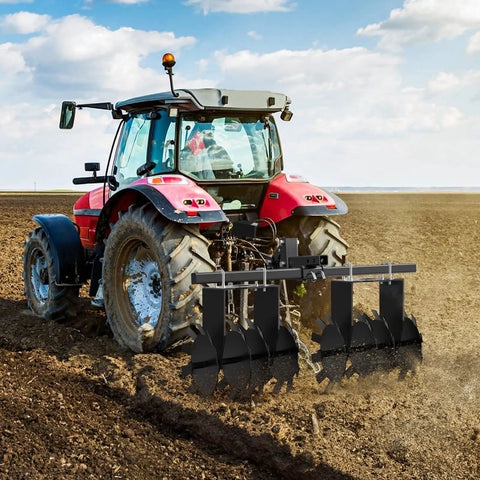 Tractor using Two Piece ATV Disc Plow Harrow Set for Tractor Attachments on field