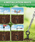 Four installation methods for Heavy Duty 30 Inch Ground Anchor Kit For Sheds And Gazebos Screw In Earth Anchors