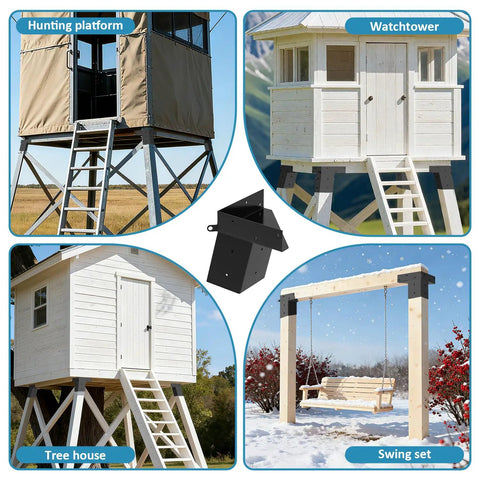 Heavy Duty 4x4 Deer Stand Brackets For Hunting Blinds And Tree Platforms, 4 Pack Angle Supports For Outdoor Elevation, Shooting Shack, Tree House, And Observation Decks, Built With High Carbon Steel
