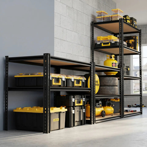 Heavy Duty Garage Shelving Unit 5 Tier Adjustable Metal Storage Rack With 2025 Lbs Capacity Freestanding Organizer For Kitchen Basement Laundry And More in garage