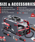 140 Amp MIG Welder Workhorse With Flux Core Gasless MIG MMA Stick Lift TIG 3 In 1 Portable 110V Inverter with accessories