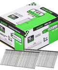 16 Gauge Finish Nails 1-3/4 Inch Galvanized Straight Finish Nails For Finish Nailer In Woodworking Upholstery And Framing Projects 2,500 Count Box Heavy Duty Crush Proof Packaging