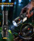 Beast Mode Brightness 100000 Lumen USB C Rechargeable Flashlight With LCD Display And Dual Light Source in use outdoors