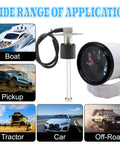 Fuel Sending Unit With Boat Gauge Kit 10 Inch Sender And Gauge For Cars Boats RVs Industrial Equipment 240 Ohm Empty To 33 Ohm Full Marine Grade Fuel Level Sensor Easy Install Reliable Durable Quick Install For Most Fuel Tanks And Marine Applications, 10-inch marine gauge kit