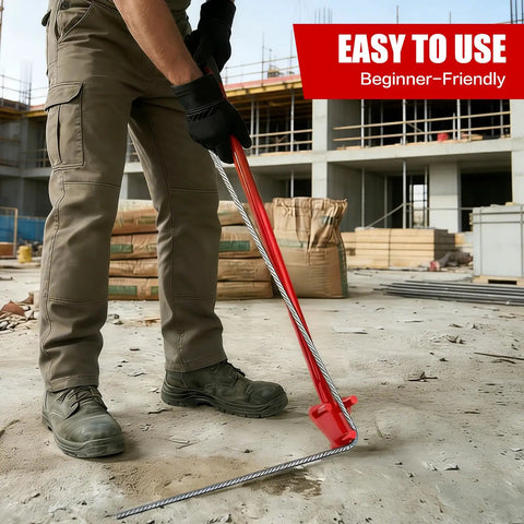 Essential Manual Rebar Bender Tool With Anti Slip Design For Heavy Duty Steel Bending and Construction Projects in action on site.