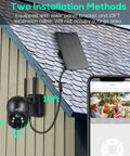 Solar Powered Outdoor Security Cam Wire Free With 360 Degree View And 2K PTZ Color Night Vision setup demonstration with app.