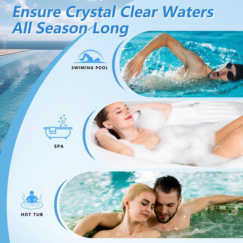 Easily Monitor Salt Levels pH Chlorine And Hardness With Zero Fuss Using These Top Shelf 150 Count Nine In One Pool Test Strips To Keep Your Backyard Oasis Swim Ready. Swimming pool, spa, hot tub, relaxing water activities.