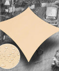 Beige 14x14 Sun Shade Sail Canopy For Patio And Backyard, Waterproof And Water Resistant With Easy Install, UPF50+ Blocks 98% UV