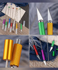 12 Pack Beadable Letter Openers Set, Metal Beaded Envelope Openers With Plastic Protective Covers, 6 Color Assortment shown