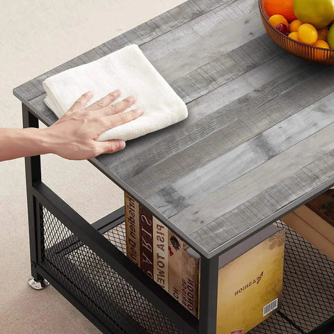 Hand cleaning table with distressed wood peel and stick wallpaper roll 17.71 inch by 472 inch self adhesive shiplap wood grain.