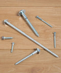 Heavy Duty One Quarter Inch By Three Inch Lag Bolts Set With 100 Pieces Lag Screws And 100 Pieces USS Flat Washers Zinc Plated Carbon Steel Outdoor Wood Fasteners With Deep Sharp Threads And Hex Heads For Decks Fences And Woodworking Projects