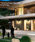 Modern home with two Motion Sensor Outdoor Wall Lantern With Seeded Glass Dusk To Dawn Waterproof Exterior Sconce lights