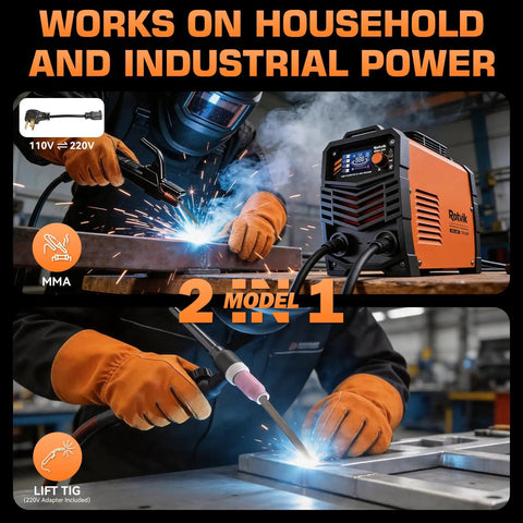200 Amp Dual Voltage MMA Welder With Hot Start Arc Force Anti Stick Lift TIG Torch 110V 220V Portable Welding Machine in use