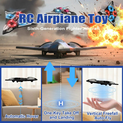 Foam Remote Control Airplane For Kids And Adults Easy To Fly With Stable Hover 360 Flips Circle Flying LED Light 2.4GHz