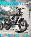 Beast 1500W Fat Tire Electric Bike For Adults With 48V 15.6Ah Removable Battery, parked against mountain backdrop.