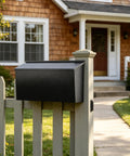 Heavy Duty Wall Mount Mailbox With Beefy Capacity Galvanized Steel Outdoor Post Box Rust Proof Black on fence post