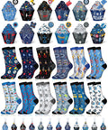 Twelve Pairs Men's Mechanic Socks Gift Set With Dope Cupcake And Gear Patterns, Funny Wrench Themed Socks For Dad Engineer Birthday Valentine New Year, Everyday Workwear Comfort And Style, showing socks and cupcake packaging.