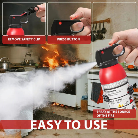 Six Pack Portable Dry Chemical Fire Extinguisher Spray For Home And Car Use Quick Grip Non Conductive Fire Suppression