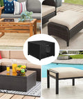 Waterproof Square Patio Ottoman Cover That Shields Against Rain And Sun UV Windproof All Weather Heavy Duty Outdoor Furniture Protector 25L By 25W By 17H Inches Black Go To Shield For Cushions And Side Tables over ottoman display