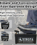 Beefy Air Hydraulic Foot Pump With Aluminum Body, 10,000 Psi Output in use for hands-free high-pressure operation in workshop