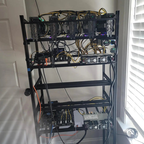 Server setup using 5 Piece 400 mm 2040V Aluminum Extrusion Profile European Standard Anodized Linear Rail