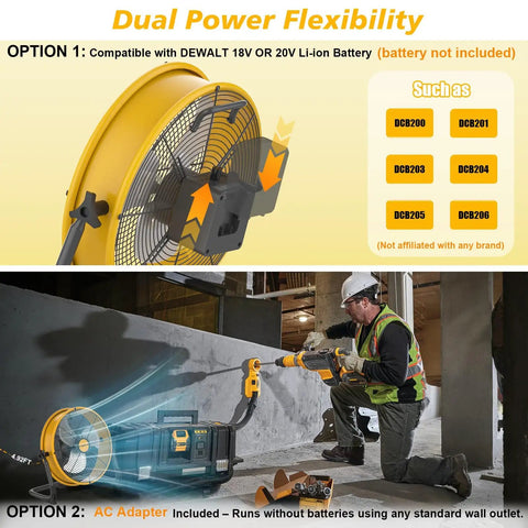 12 Inch Battery Powered Floor Fan Compatible With 20V Max Batteries Portable Metal High Velocity Cordless Fan options