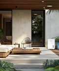 Fresh Drinking Water From Air Generating Up To 18 Gallons A Day With Multi Stage Filtration unit on modern patio
