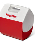 Playmate Portable Cooler With Tent Top Design, Push Button One Hand Lid Operation, Left Or Right Swing Lid For Easy Access, Red Ice Chest