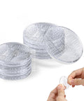 Lockdown Grip Non Slip Furniture Pads 12 Pack Clear Anti Skid Grippers For Hardwood Floors Durable Rubber Base, clear adhesive discs.