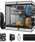 Beefed Up 3D Printer Enclosure With Built In Ventilation Kit Fireproof And Dustproof Noise Reducing Protective Cover displayed.