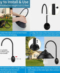 Guide to install Solar Barn Light With Motion Sensor And 3 Lighting Modes, Waterproof Wall Sconce for outdoor use.