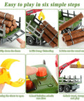 Epic 15 Inch Logging Truck Toy For Kids Ages 3 To 8 With Loading Crane And Six Timber Trunks Lights And Sounds Play Steps