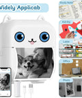Pocket Sized Portable Bluetooth Mini Sticker Maker With Slick Inkless Thermal Tech And One Roll Of Glossy Paper for cute DIY photo printing.