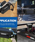 Collage of solar trailer brake controller kit installations with LED indicator, IP65 weatherproofing, built-in solar charger for towing.
