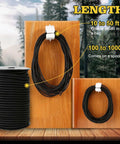Heavy-Duty Bungee Cord Roll 0.25 Inch By 100 Feet For Tents, Kayaks, Tie Downs And DIY Repairs with length options shown.